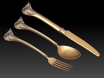 fork spoon knife cutlery print snake cobra animal art sculptures 3d print model - Mito3D