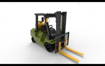 forklift 3d printed industrial storage truck construction cargo warehouse crate freight cart logistic tool transport shipping large airliner container trolley wheelbarrow pallet jack hobby diy automotive 3d print model - Mito3D