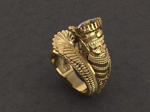 forouhar ring luxus schmuck gold mode elegant druckbar silber diamant achaemenid soldat symbol ringe 3d print model - Mito3D