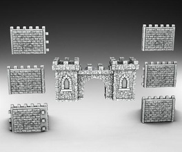 fortress wall town gate knight lego shield crusader warrior armour king middle npc helm mmo guard armor horseman mmorpg house 3d print model - Mito3D