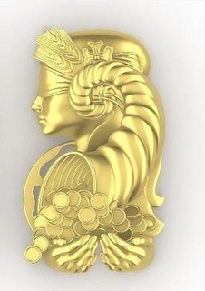 Fortuna kolye Suisse Hanım takı altın yazdırılabilir sembol şımartmak tanrıça servet Sanat yatırımı 3d print model - Mito3D