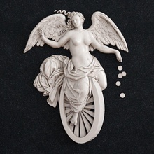fortuna deusa 1 escultura arte religião estátua mulher cupido menina ícone placa esculturas joalheria pingente ouro anel 3d print model - Mito3D