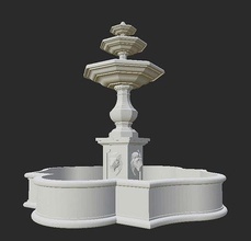 fuente paisajismo 3d arquitectura clásico lujo arte antiguo contemporáneo rococó interior ciudad pedestal barroco asientos matemático rasguño esculturas casa 3d print model - Mito3D