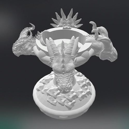 dragon chandelier 3dmodel 3dprint bougie titulaire soutien fantaisie intérieur conception donjon reptile bête monstre créature personnage fictif général décor mythe dinosaure Légende maison 3D print model - Mito3D