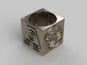 elementi squillare gioielleria oro platino elemento moderno argento solido energia stile terra aria fuoco acqua zodiaco magia fascino anelli 3d print model - Mito3D