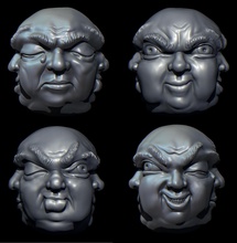 four faces buddha boudhism buddhist emotions figure idol india laughing sculptures sculpture statue jewelry pendants 3d print model - Mito3D