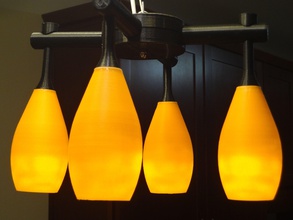 four lamp chandelier lighting hanging house light luster electicity alabaster hang ligh 3d print model - Mito3D