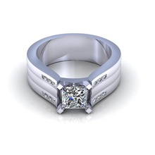 quatro haste anel de diamante jóias safira branco ouro sterling prata casamento stl o cad printable design 3d engagem engajamento solitair vintag anéis 3d print model - Mito3D