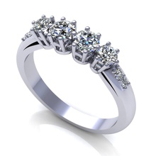 dört taş nişan yüzüğü takı elmas Safir beyaz altın sterling Gümüş düğün stl cad yazdırılabilir tasarım 3d engagem yüzük sürücü vintag 3d print model - Mito3D