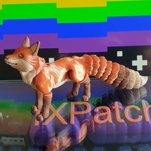 zorro flexi articulado animal impresión in sitio apoya flexible menear juguete perro peludo canino lindo mullido juegos juguetes 3d print model - Mito3D