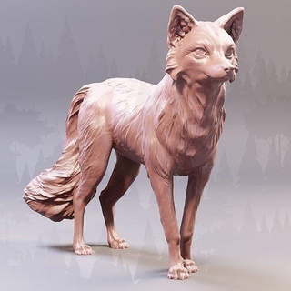zorro bosque animal salvaje naturaleza escultura esculpir estatuilla impresión 3d modelo Arte esculturas 3d print model - Mito3D