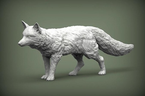 fox 3d print model animal mammal forest mountain wild zoo hunt dog wolf nature sculpture statuette present sculpt art sculptures 3d print model - Mito3D
