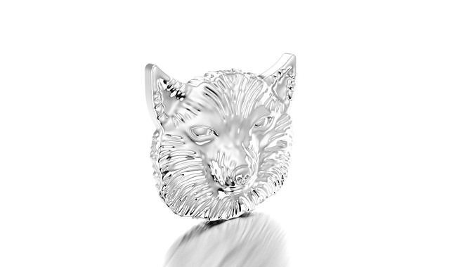 Volpe spilla spille anelli orecchino collana pendente braccialetto scolpire lupo gioielleria argento moda bellezza accessorio oro gemma diamante 3D print model - Mito3D