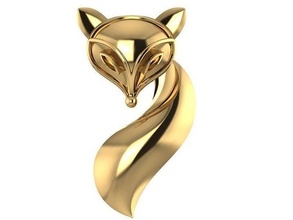 fuchs katze hyäne tier füchse gold luxus schmuck design zeitgenössisch leuchtenden halskette halsketten juwel druckbar mode natur reichtum einfach 3d print model - Mito3D