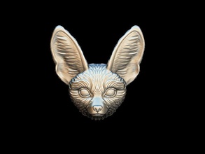 fox fennec pendant bust head animal sculpture stl wolf dog animals zoo wild miniatures figurines art sculptures 3dprintble jewelry puppy necklaces basrelief 3d print model - Mito3D