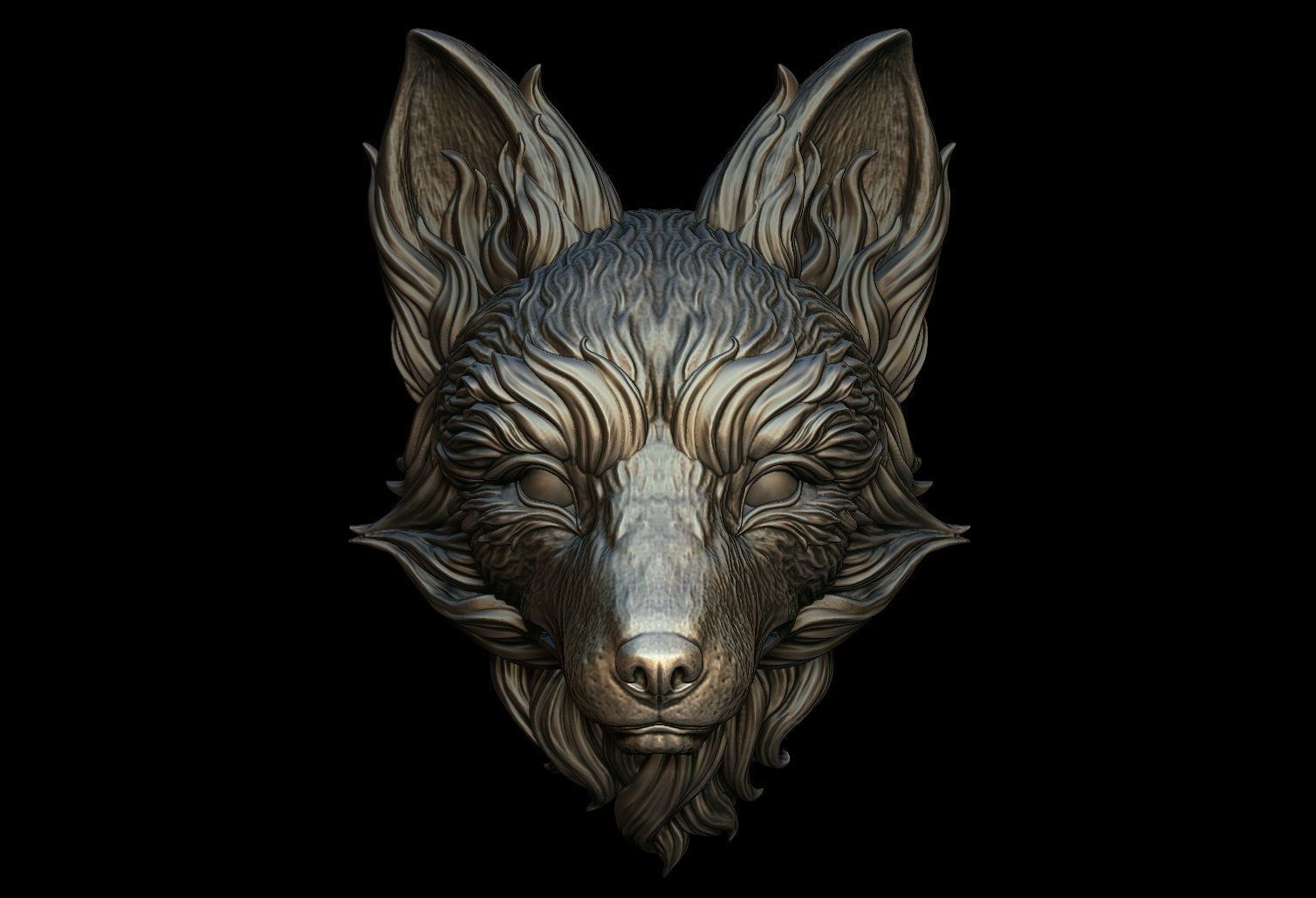 fox head - 2 versions art pendant jewelry jewellery animal bas relief sculpture medallion printable wild sculptures 3D print model - Mito3D