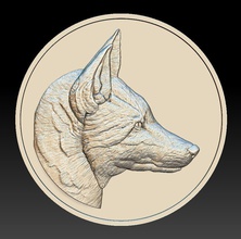 fox head coin - relief 2020 dollar badges coins art 3d print model - Mito3D
