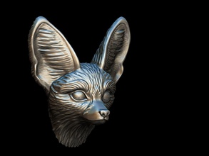 fox head fennec magerit fox bust head animal sculpture stl animals zoo wild life miniatures figurines art sculptures 3dprintble jewelry puppy necklaces fennec other 3d print model - Mito3D