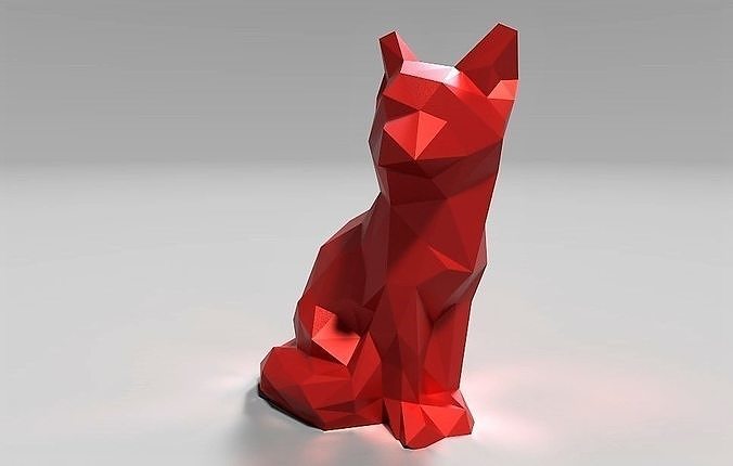 Fuchs niedrig poly Ausführung 3dprint Lowpoly Tier Dekoration Haus Geschenk Natur Dekor 3D print model - Mito3D