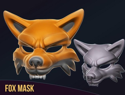 fox mask helmet armor cosplay halloween games toys craft 3d print wolf animal furry witcher triss merigold geralt fantasy 3d print model - Mito3D