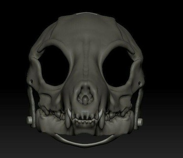 fox mask skull bone horror anatomy cranium teeth scary jaw halloween skeleton head fyrry hobby diy 3d print model - Mito3D