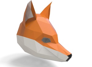 raposa mascarar 3d impressão pepakura geométrico origami poli capacete brilhante papel faça imprimível ilustração contemporâneo passatempo artesanal 3d print model - Mito3D