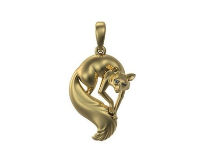 tilki kolye kedi hayvan takı altın gümüş yazdırılabilir zbrush gergedan doğa kırmızı zencefil Kurt mücevher Yahudi kolyeler 3d print model - Mito3D
