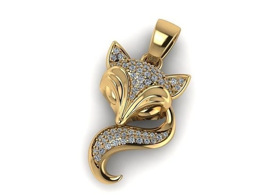 volpe pendente oro stuoia giorno ly ciondoli diamante gemma gioielleria maggio trangsuc santo 3d print model - Mito3D