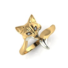 fox ring-3d-Modell Schmuck gold ring diamond gem Silber Mode genial Saphir brillant Bekleidung diamant droplight Schönheit Hochzeit engagement Ringe Diamant-ring 3d print model - Mito3D