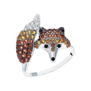 fox ring full gemstone animal animals fox wolf fox ring wolf ring diamond ring panther ring ring rings jewelry fox animal  3d print model - Mito3D