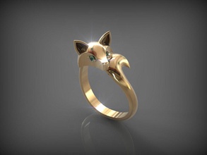 fox ring jewel jewellery wedding jewelry gem diamond engagement gold clothing brilliant gemstone rings 3d print model - Mito3D