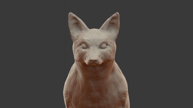 fox sculpture art foxy animal mammal nature wild statue sculptures deco beast creature 3d print model - Mito3D
