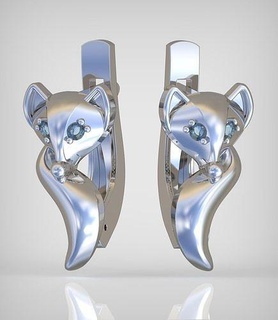 foxy orecchino modello 0289 3d stampabile model12 gioielleria gioiello pendente ciondoli lusso anelli squillare orecchini braccialetto collana nozze diamante oro platino argento Catene braccialetti 3d print model - Mito3D