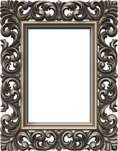 frame mirror 001 cuadro decoración arte espejo tallado interior diseño pared imagen rococó casa mueble 3d print model - Mito3D