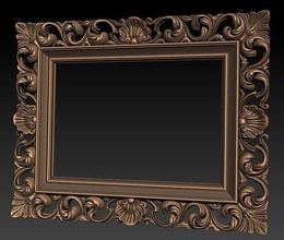 frame mirror 003 cuadro decoración arte espejo interior diseño tallado rococó pared imagen decorativo deco casa mueble 3d print model - Mito3D