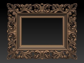 frame-mirror 008 baroque ornate carve deco antique retro decor victorian gallery rococo art frame mirror cnc router relief house furniture 3d print model - Mito3D