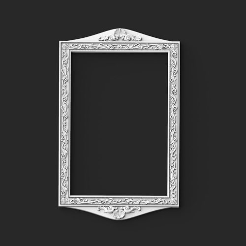 telaio 4 immagine specchio barocco decorativo parete ornato antico arredamento casalinghi interni design scolpito pittura foto arte sculture Casa 3D print model - Mito3D