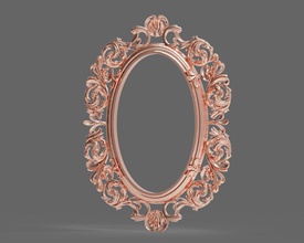quadro baguette rodada do espelho interior houm disign imprimir a arte esculturas 3d print model - Mito3D