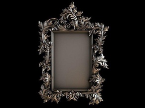 cuadro barroco floral arte decoración espejo imagen pared rococó tallado interior diseño deco casa 3d print model - Mito3D