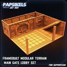 frame built modular terrain main gate lobby set games toys 3d print model - Mito3D
