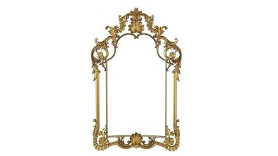 frame mirror 47 baroque collection stucco cartouche pediment fronton classic decor cnc onlay set architectural decoration carved cartouches modeling details house 3d print model - Mito3D