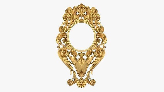 frame mirror 48 baroque collection stucco cartouche pediment fronton classic decor cnc onlay set architectural decoration carved cartouches modeling details house 3d print model - Mito3D