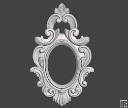 frame mirrors or pictures - 3d model cnc carving woodcarving wood mirror sculpture relief picture wall circular rococo barocco carved house decor decorative general 3d print model - Mito3D