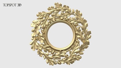 frame oak leaves carved mirror baroque renaissance furniture interior design classic decor finishes cnc style wreath leaf picture carving 3dprint highpoly house 3d print model - Mito3D