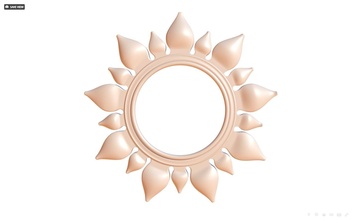 cadre pétales bijoux fleur 3d impression soleil auteur pétale 3dprint surface dure highpoly maison décor cnc miroir 3d print model - Mito3D