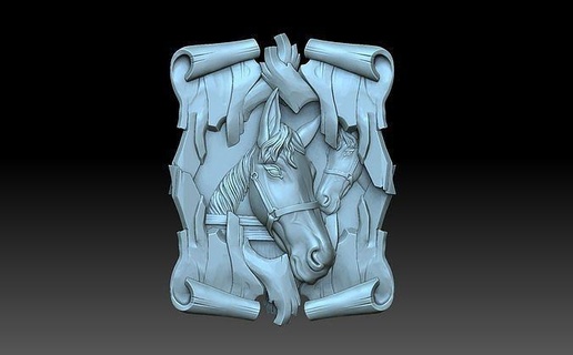 gerahmt Pferd Tier Tablette herzlich willkommen Figur Cowboy Dekor Dekoration Pferde Pferdekopf Panel Ross Kunst 3d print model - Mito3D