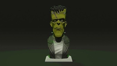 Frankenstein buste sculpture art terreur classique film décor sculptures 3d print model - Mito3D