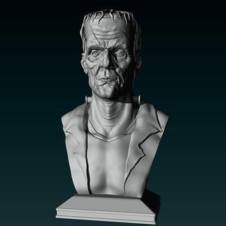 frankenstein busto monstruo Víspera Santos criatura esculturas Arte 3d print model - Mito3D