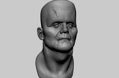 frankestein bust characters creatures man human figure people head face anatomy portrait 3dprint printable art sculptures 3d print model - Mito3D