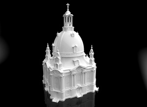 frauenkirche house church building 3dmodel lowpoly architecture other outdoor 3d print model - Mito3D